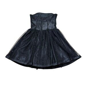 Vintage 90s Jessica McClintock Gunne Sax Black Strapless Dress USA Made